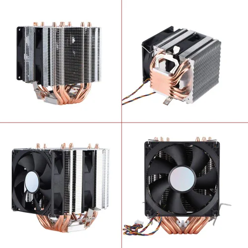 Vista 4 de Enfriador silencioso de CPU 800-2200 revoluciones/minuto CPU Cooler 6 Heatpipe disipación de calor adecuado para AMD, Intel 775, 1150, 1151, 1155