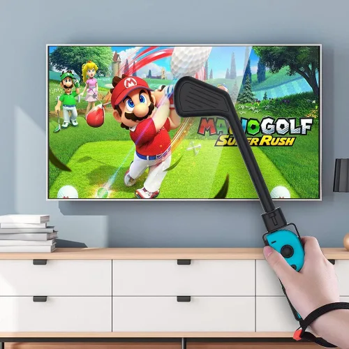 Vista 5 de Golf Culb para Nintendo Switch Joy-Con Controller accesorios deportivos para Mario Golf-Super Rush - Paquete de 2 negro