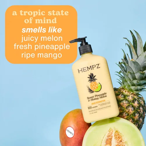 Vista 4 de Hidratante corporal herbal Hempz, dulce de piña y miel de melón