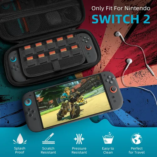 Vista 2 de TiMOVO Carrying Case for Nintendo Switch 2 (2025), Large Capacity Protective Hard Shell Portable Travel Case Pouch for Switch 2, with 10 Game Card