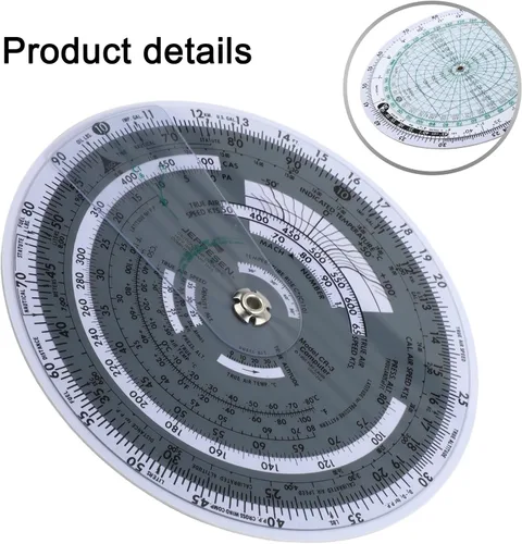 Vista 9 de E6B Circular Flight Computer Slide Rule, For Student Pilot-Flight Training