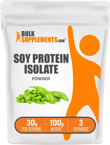 Vista 8 de BulkSupplements. com Polvo aislado de proteína de soja, polvo de proteína vegana, sin sabor, puro y sin gluten, 1.06 oz por porción, 17.64 oz