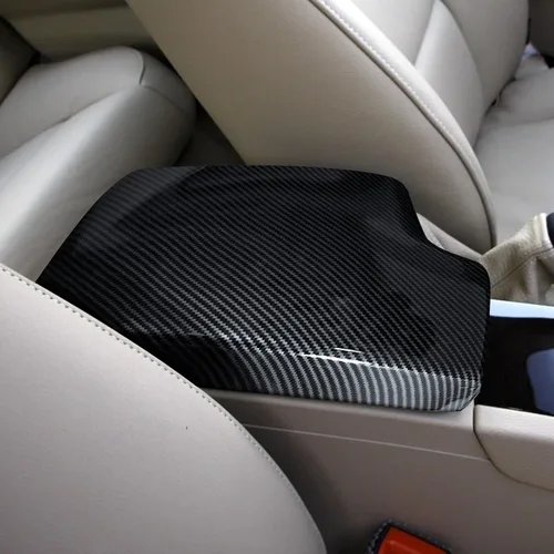 Vista 6 de Para BMW Serie 3 E90 E91 E92 E93 2005-2012 Accesorios Cubierta de reposabrazos de coche Tapa Trim ABS Fibra de Carbono Color Consola Centro Caja