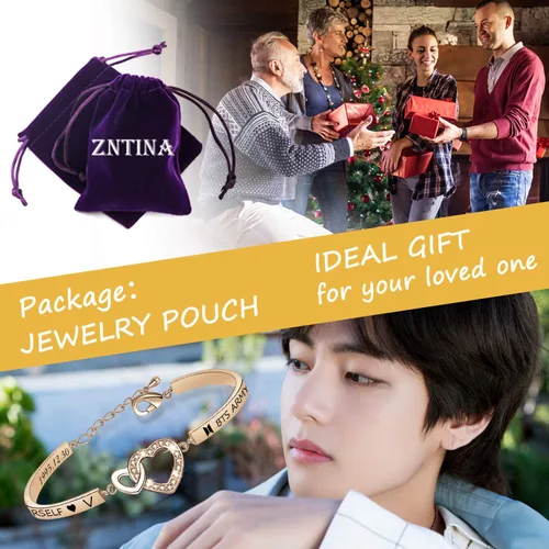 Vista 7 de G-Ahora Kpop BT Bangtan Boys Bracelet to Love Yourself Army Never Mind Charm Bracelet Inspirational Gift BT Lover Fans Jewelry Gift for BT Fans Girl