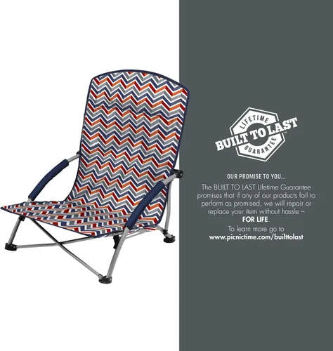 Vista 5 de ONIVA - una marca Picnic Time - Silla de playa Tranquility con bolsa de transporte - Silla de playa baja