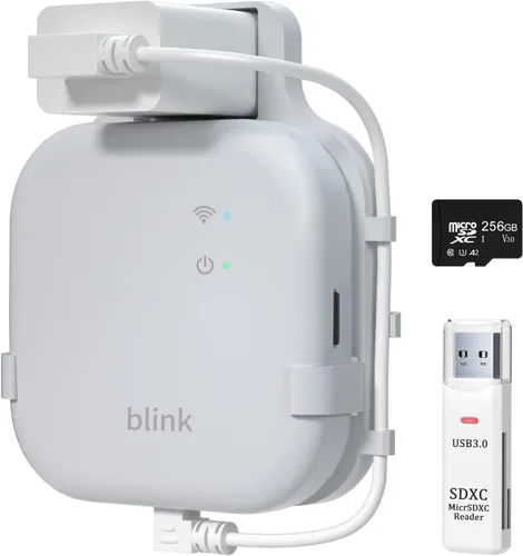 Vista 10 de Soporte de pared para toma de corriente para Blink Sync Module XR, cable corto ahorra espacio y soporte de montaje fácil de mover para sistema