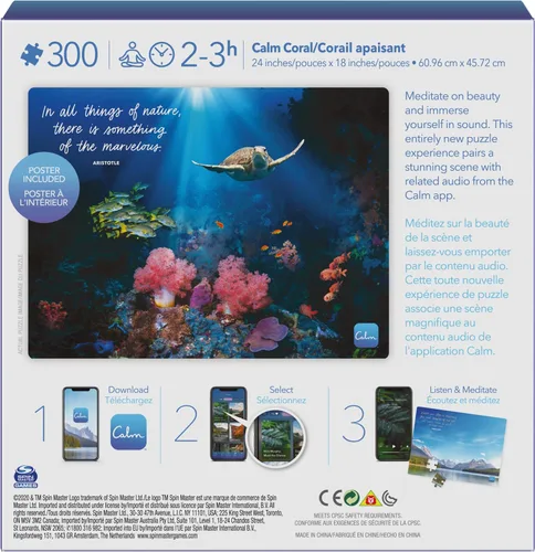 Vista 6 de Rompecabezas de 300 piezas para relajación, alivio del estrés y elevación del estado de ánimo, para adultos y niños a partir de 8 años, coral Coral
