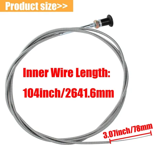 Vista 2 de Carburador universal Push Pull Choke Control Cable para 60-122 60122 290-835 290835 Tractor cortacésped 96" Conducto Go Kart Carts Mini Bike Oregon