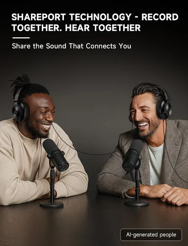 Vista 5 de AOC Auriculares con cable, auriculares con monitor de estudio de DJ sobre la oreja con tiempo de reproducción de 72 horas, conector de 0.138