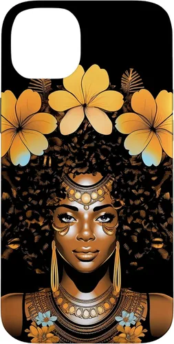 Vista 15 de iPhone 12 mini Orquídeas Afro Afro Orquídeas Flor Corona Negro Orgullo Caso
