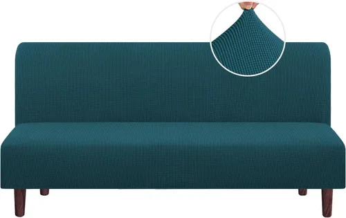 Vista 9 de PrinceDeco Funda elástica sin brazos para futón, funda deslizante para futón, funda para sofá de tamaño completo y cama de sofá de tamaño queen