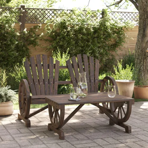 Vista 16 de Garden Adirondack Chair, 2-Seater Solid Fir Wood, Natural Brown Finish, Ergonomic Outdoor Patio Seating, Balcony Furniture
