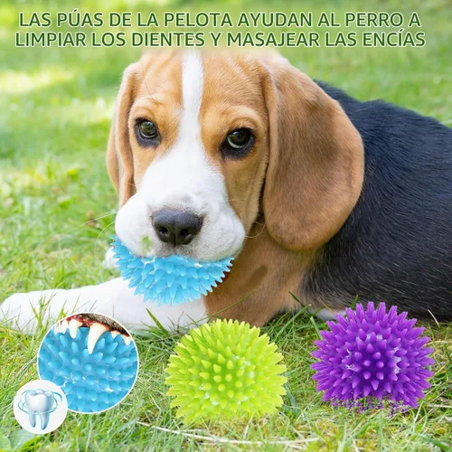Vista 3 de Pweituoet Pelotas chirriantes de 2.5 pulgadas para perros pequeños y medianos, paquete de 6 juguetes masticables para perros pequeños con pincho