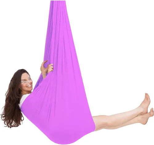 Vista 24 de Columpio sensorial para interiores con autismo y terapia para niños, hamaca colgante para niños y adolescentes con TDAH autista y Asperger