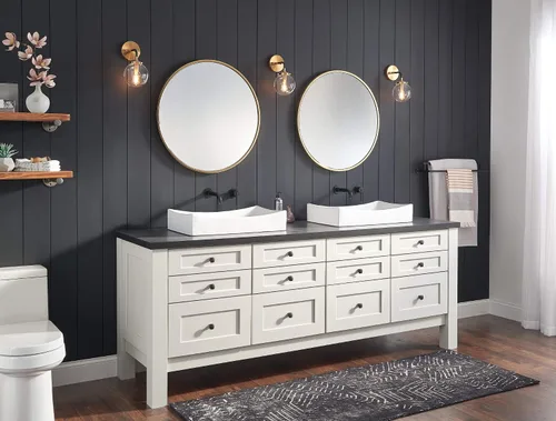 Vista 3 de Delta Faucet Trinsic vestiduras de llave para lavabo, de montaje de pared, con mango individual, T3559LF-BLWL Negro mate