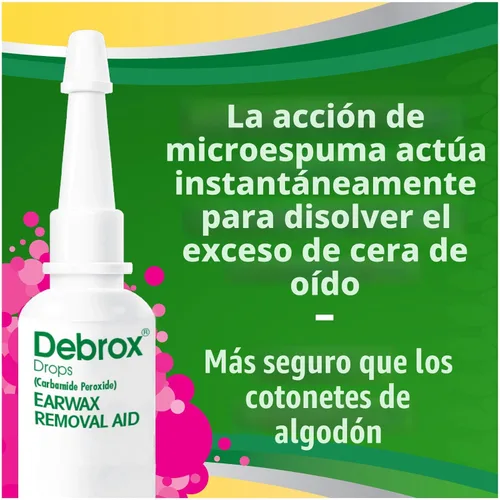 Vista 4 de Debrox Gotas para Eliminar Cera de Oído, Suave Removedor de Cera de Oído de Microespuma, 0.5 Onzas Líquidas