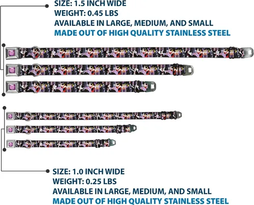 Vista 3 de buckle-down dc-wdy295-l dybf Princesa Gem Close perro collar, Large/15 – 26", Multicolor