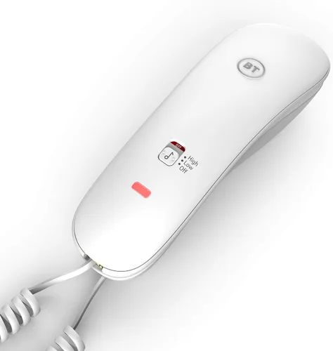 Vista 5 de BT Teléfono con cable - blanco, dueto 210, teléfono con 10 memorias de marcación rápida