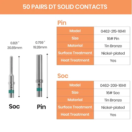 Vista 13 de Kit de 200 piezas de conectores de pin sólido para conectores Deutsch - Kit de contactos de barril cerrado tamaño 12 16 20 terminales macho y hembra