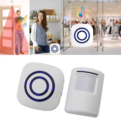 Vista 6 de Timbre de puerta con sensor de movimiento para negocios, kit de timbre para exteriores, alerta de entrada inalámbrica: Timbre de sensor