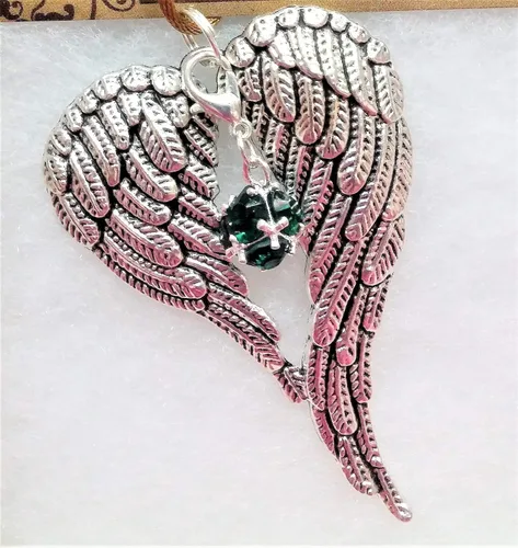 Vista 6 de May Birthstone Angel Wings Memorial Ornament Car Hanger Keepsake