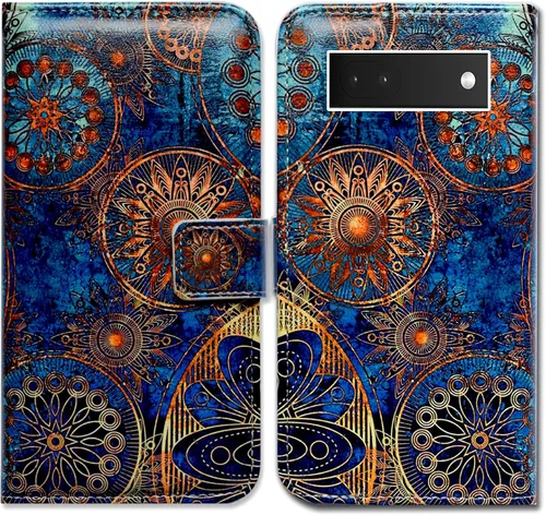 Vista 18 de Bcov Funda para Pixel 6a, diseño de pájaro negro de cuero verde con tapa para teléfono con ranura para tarjetas, soporte para Google Pixel 6a