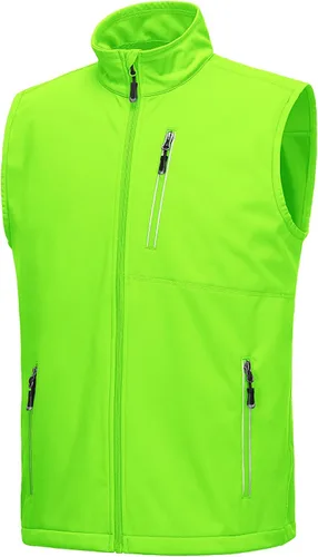 Vista 17 de 33,000ft Chaleco para hombre a prueba de viento y ligero para golf, ropa exterior con bolsillos, chaqueta sin mangas de softshell para correr Verde
