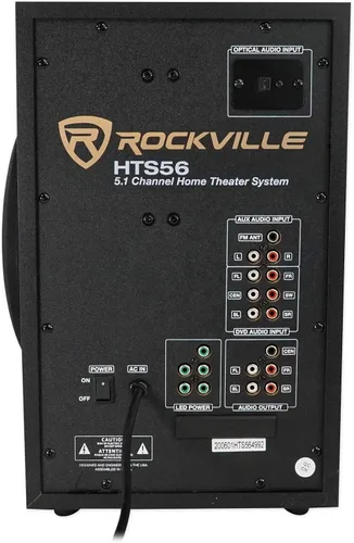 Vista 7 de Rockville Sistema de máquina de karaoke de cine en casa Bluetooth con subwoofer de 8 pulgadas + LED