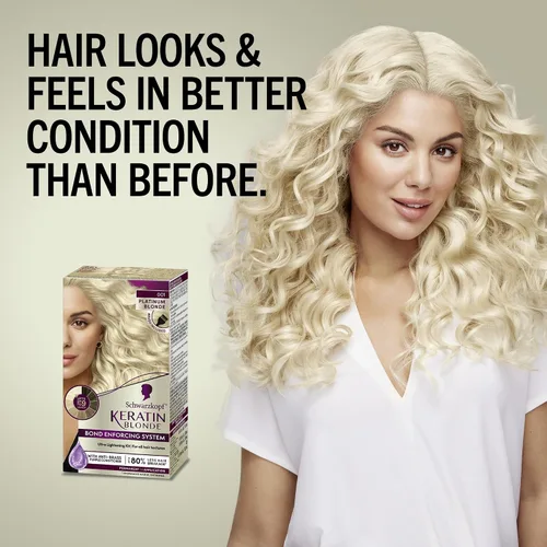 Vista 4 de Schwarzkopf® Keratin Blonde 001 Platinum Blonde Tinte permanente para el Rubio Platino
