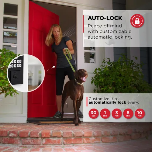 Vista 5 de Kwikset SmartCode 260 - Cerradura de puerta con teclado electrónico sin llave con entrada automática, códigos de usuario personalizados, seguridad