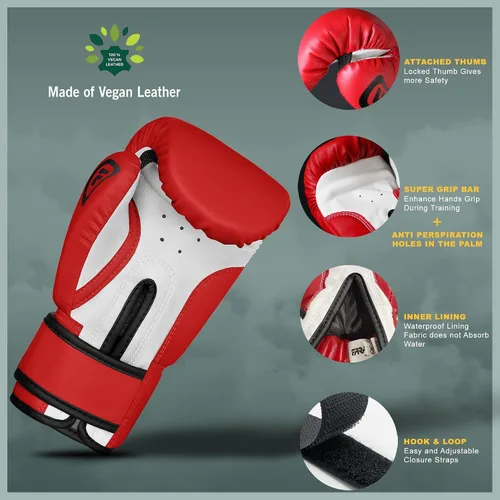 Vista 4 de Farabi Sports Guantes de boxeo para niños de 4, 6, 8 onzas, guantes de boxeo para niños, guantes de boxeo juveniles, guantes de boxeo para niños