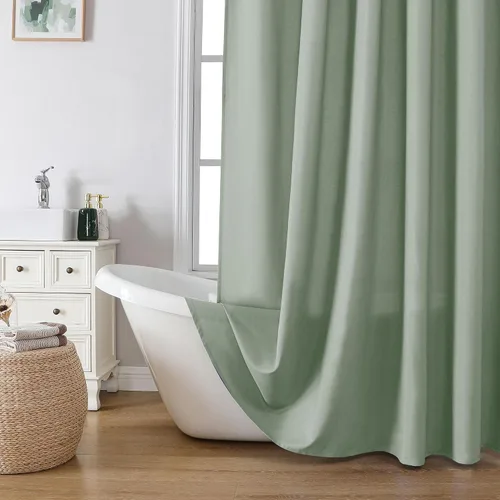 Vista 22 de OVZME Zora Cortina de Ducha de Tela para Cabina de 36 x 72 Pulgadas - Cortina de Ducha Pequeña Suave Negra para Baño para Tamaño de Cabina Estrecha