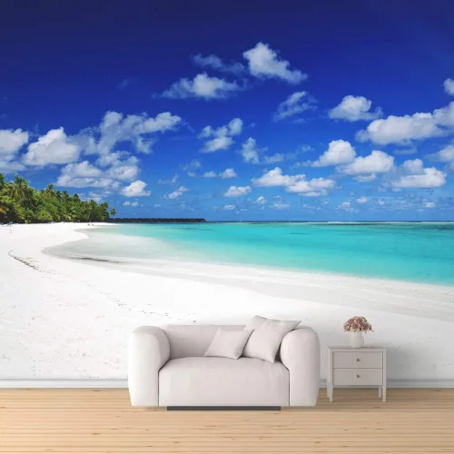 Vista 31 de SIGNFORD Mural de pared romántica playa extraíble, adhesivo de pared para dormitorio, sala de estar, 66 x 96 pulgadas