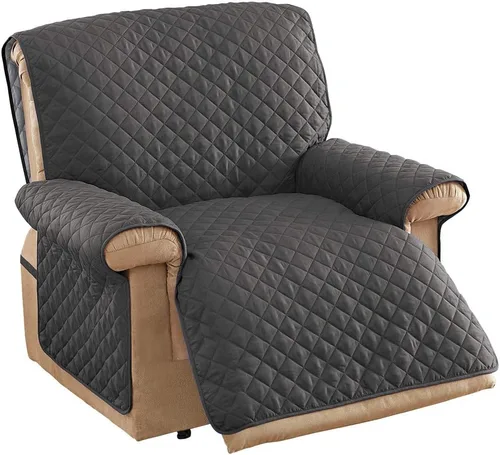 Vista 15 de Collections Etc - Funda protectora reversible, resistente a derrames y acolchada para muebles con lazos - Cubre el fondo del asiento, el respaldo