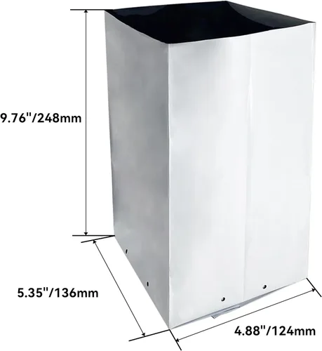 Vista 3 de Bolsa de cultivo de polietileno de 1 galón, bolsa de cultivo de 50 unidades, película de panda, blanco y negro