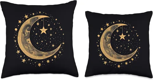 Vista 3 de Moon Sun Stars PopLove Co. Galaxy Night Sky Moon Lunar Stars Sun Love - Almohada de 16 x 16 pulgadas, multicolor