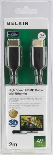 Vista 5 de Belkin Cable HDMI A/V para dispositivo de audio/video - 2 M - HDMI Digital Audio/Video - Chapado en Oro