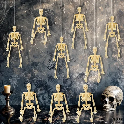 Vista 5 de KatchOn, Huge Pack of 12 Halloween Mini Skeletons Figure - 6-inch