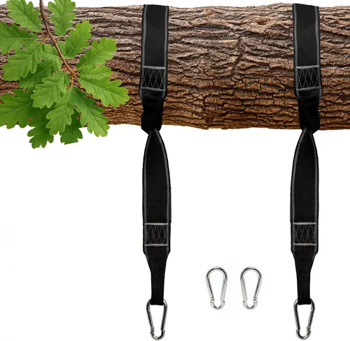Vista 8 de Squirrel Products Dos correas de nailon para colgar columpios para árboles, 10 pies cada una