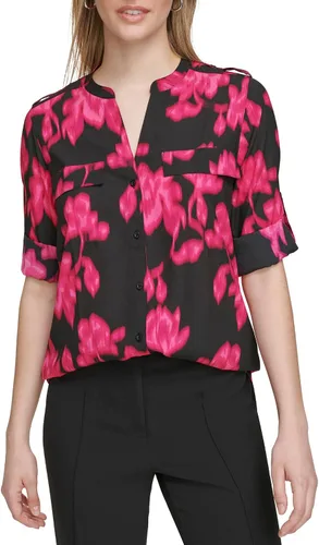 Vista 2 de Calvin Klein Manga enrollable estampada para mujer