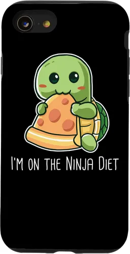 Vista 17 de Funda para iPhone 11 Pro Max I'm On The Ninja Diet Divertida Tortuga Comiendo Pizza Nerd Geek