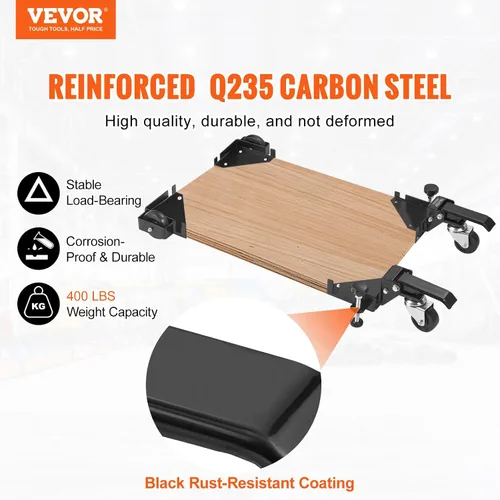 Vista 2 de VEVOR Base móvil, capacidad de peso de 400 libras, ajustable de 9.5 x 9.5 pulgadas a infinito, soporte de base móvil universal resistente con ruedas