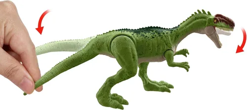 Vista 2 de Mattel Jurassic World Camp - Figura de acción de dinosaurio de fuerza feroz del Cretácico, juguete de dinosaurio monolofosaurio con articulaciones