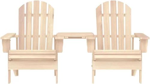 Vista 3 de Garden Chair Natural Wood Solid Fir Wood, Ergonomic Adirondack Outdoor Seating for Front Porch, Small Patio Furniture Set
