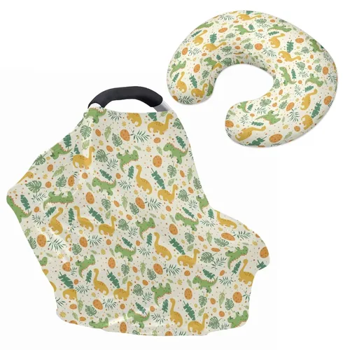 Vista 18 de Toldo de leopardo azteca bohemio para asiento de automóvil, para bebés, elegante funda de almohada de lactancia y lactancia transpirable, se adapta