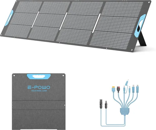 Vista 12 de Cargadores de paneles solares portátiles de 45 W con salidas USB-C, USB-A y CC, panel solar impermeable IP67 plegable para camping, emergencia
