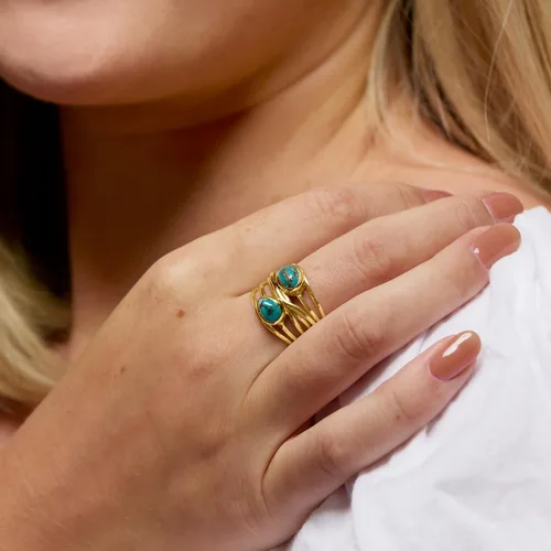 Vista 6 de Ross-Simons Gemstone Highway Ring in 18kt Gold Over Sterling