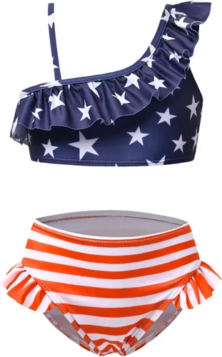 Vista 19 de CHILDRENSTAR Trajes de baño de dos piezas para niñas, traje de baño de playa y piscina