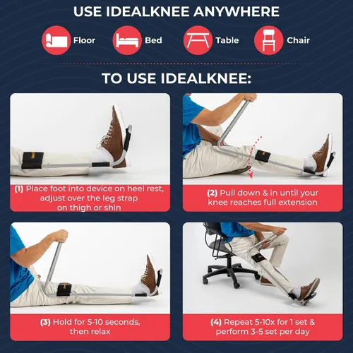 Vista 2 de IdealKnee - Dispositivo Avanzado de Extensión y Alivio del Dolor de Rodilla - Aprobado por Terapeutas Físicos y Cirujanos - Ideal