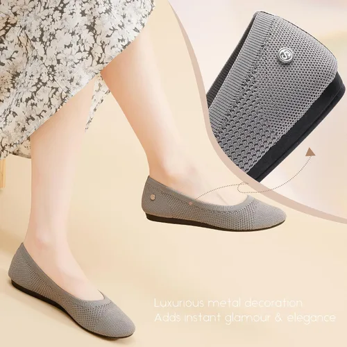 Vista 6 de SDONY Zapatos de ballet para mujer, cómodos zapatos planos casuales para caminar, conducir, elegantes